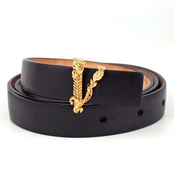Authentic VERSACE DCDH630.DV3T Virtus 85/34 belt leather [Used] - Picture 1 of 13
